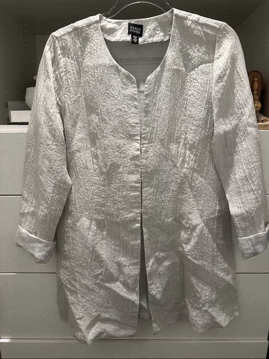 Eileen Fisher Jackets & Blazers - Eileen Fisher light gray crinkle jacket